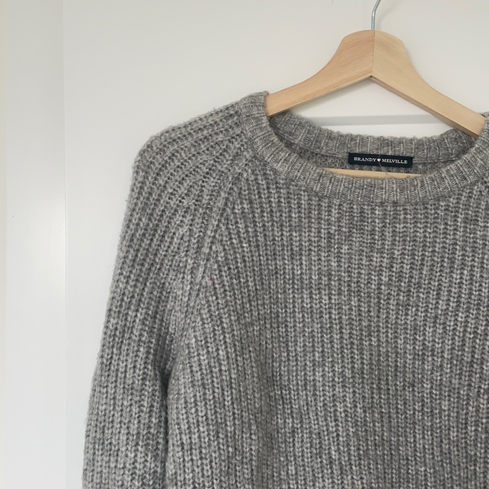 Brandy Melville Gray Crewneck Sweater